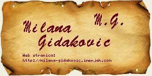 Milana Gidaković vizit kartica